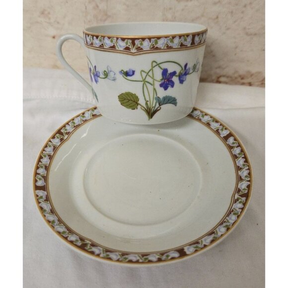 Haviland Limoges Imperatrice Eugenie France Coffee Tea Cups & Saucers - Picture 2 of 7